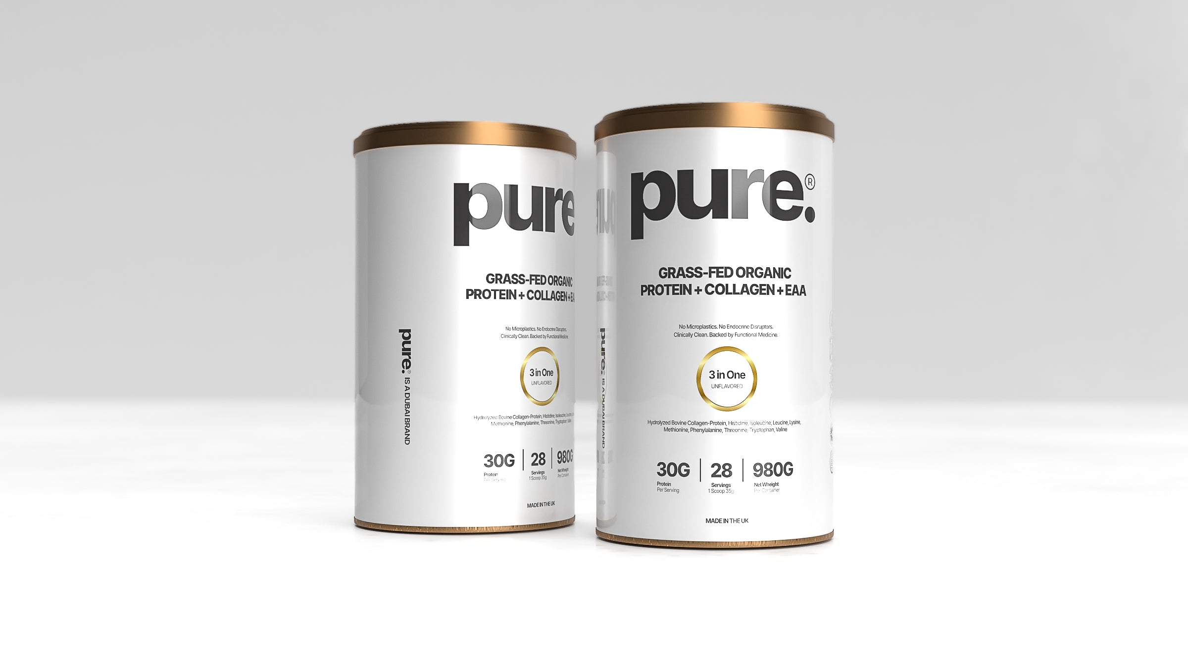 pure® is a 100% organic protein supplement based on hydrolyzed collagen, developed in collaboration with functional medicine doctors. Designed for optimal health and wellness, pure® delivers clean, targeted nutrition tailored to the needs of the modern lifestyle in the United Arab Emirates.